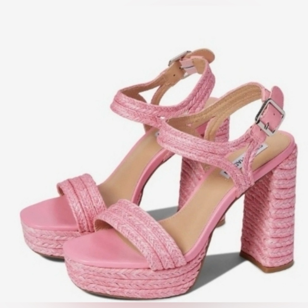 NWOT Steve Madden Lombardo Jute Platform Sandals, Size 9